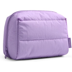 image:imageBAGSMART Puffy Makeup Bag Wide Opening Cosmetic Organizer Soft WaterResistant Travel Toiletry Pouch for Women for Purse Compact amp Spacious02Lilac