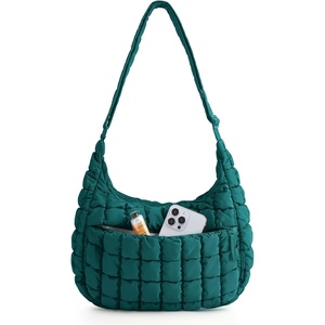 image:imageBAGSMART Quilted Crossbody Bags for Women Travel Purses Hobo Shoulder Bag  Fits 129 iPad Long Adjustable Strap Puffer Purses for Commute Daily Use Travel Essentials Inner Pockets WaterresistantDeep Teal