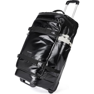 image:imageBAGSMART Rolling Duffle Bag with Wheels Travel Duffel Luggage Bag for Men Water Repellent Heavy Duty for Travel Camp Olive Green Large 70LBlack