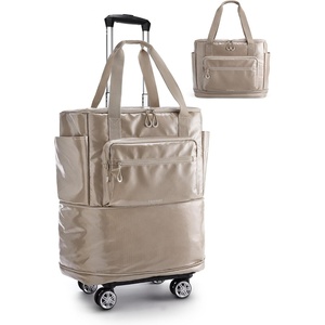 image:imageBAGSMART Rolling Duffle Bag with Wheels Travel Duffel Luggage Bag for Men Water Repellent Heavy Duty for Travel Camp Olive Green Large 70LBrown