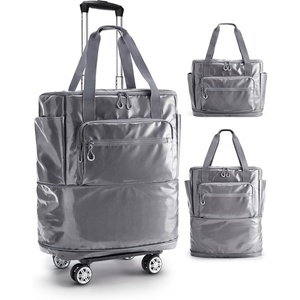 image:imageBAGSMART Rolling Duffle Bag with Wheels Travel Duffel Luggage Bag for Men Water Repellent Heavy Duty for Travel Camp Olive Green Large 70LGrey