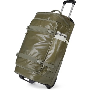 image:imageBAGSMART Rolling Duffle Bag with Wheels Travel Duffel Luggage Bag for Men Water Repellent Heavy Duty for Travel Camp Olive Green Large 70LOlive Green
