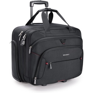 image:imageBAGSMART Rolling Laptop Bag Briefcase with Wheels 173 Inch Laptop Black  Fits 173 Inch Laptop Overnight Rolling Bag with TSA Lock Computer Bag for TravelMenWomen BlackBlack