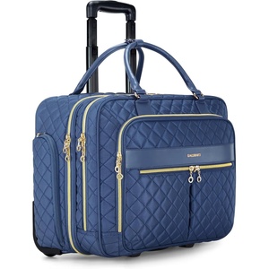 image:imageBAGSMART Rolling Laptop Bag Women 173Inch Quilted Briefcase on Wheels Computer Case for Business Travel WorkNavy Blue
