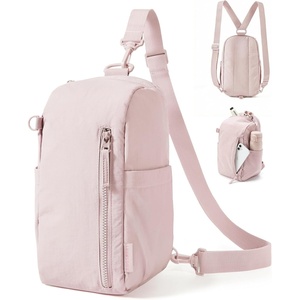 image:imageBAGSMART Small Crossbody Bags for Women Puffer Sling Bag Fanny Packs Purses Hobo Handbag for Daily Travel HikingLight Pink