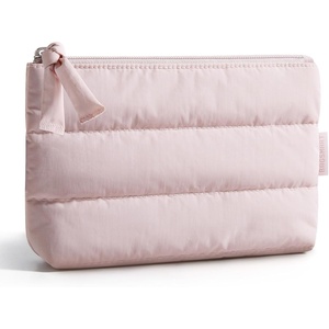 image:imageBAGSMART Small Makeup Bag Elegant Cosmetic Pouch with Tassel Soft WaterResistant Travel Organizer for Women Cosmetics amp Everyday Essentials Pink02Baby Pink