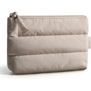 image:imageBAGSMART Small Makeup Bag Elegant Cosmetic Pouch with Tassel Soft WaterResistant Travel Organizer for Women Cosmetics amp Everyday Essentials Pink02Camel