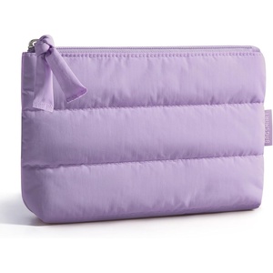 image:imageBAGSMART Small Makeup Bag Elegant Cosmetic Pouch with Tassel Soft WaterResistant Travel Organizer for Women Cosmetics amp Everyday Essentials Pink02Lilac