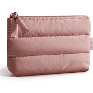 image:imageBAGSMART Small Makeup Bag Elegant Cosmetic Pouch with Tassel Soft WaterResistant Travel Organizer for Women Cosmetics amp Everyday Essentials Pink02Nude Pink