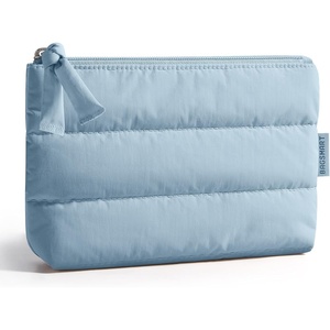 image:imageBAGSMART Small Makeup Bag Elegant Cosmetic Pouch with Tassel Soft WaterResistant Travel Organizer for Women Cosmetics amp Everyday Essentials PinkAiry Blue