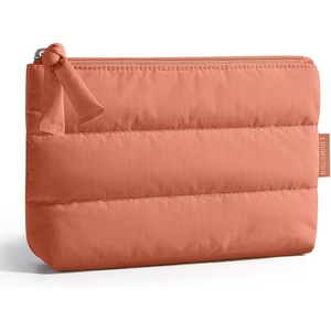 image:imageBAGSMART Small Makeup Bag Elegant Cosmetic Pouch with Tassel Soft WaterResistant Travel Organizer for Women Cosmetics amp Everyday Essentials PinkCoral Pink