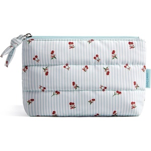 image:imageBAGSMART Small Makeup Bag Elegant Cosmetic Pouch with Tassel Soft WaterResistant Travel Organizer for Women Cosmetics amp Everyday Essentials PinkDitsy Cherry