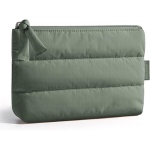 image:imageBAGSMART Small Makeup Bag Elegant Cosmetic Pouch with Tassel Soft WaterResistant Travel Organizer for Women Cosmetics amp Everyday Essentials PinkHaze Green