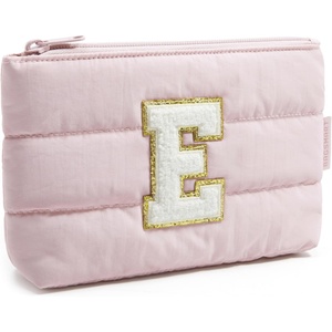 image:imageBAGSMART Small Makeup Bag Elegant Cosmetic Pouch with Tassel Soft WaterResistant Travel Organizer for Women Cosmetics amp Everyday Essentials PinkInitialE