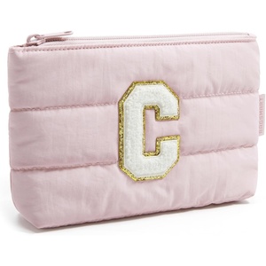image:imageBAGSMART Small Makeup Bag Elegant Cosmetic Pouch with Tassel Soft WaterResistant Travel Organizer for Women Cosmetics amp Everyday Essentials PinkInitialC