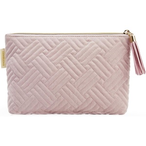 image:imageBAGSMART Small Makeup Bag Elegant Cosmetic Pouch with Tassel Soft WaterResistant Travel Organizer for Women Cosmetics amp Everyday Essentials PinkPink1 pcs