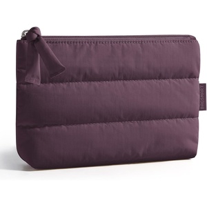image:imageBAGSMART Small Makeup Bag Elegant Cosmetic Pouch with Tassel Soft WaterResistant Travel Organizer for Women Cosmetics amp Everyday Essentials PinkPlum Purple