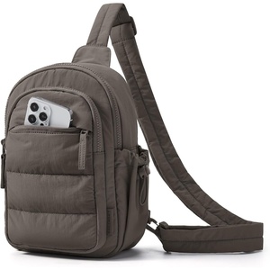 image:imageBAGSMART Small Sling Bag for Women Puffer Crossbody Bag Purses Hobo Handbag Fanny Packs for Travel HikingDim Gray