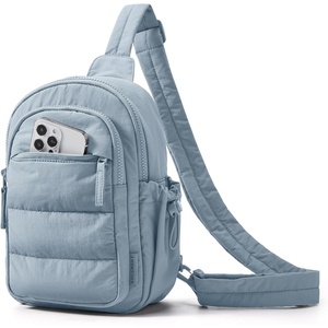 image:imageBAGSMART Small Sling Bag for Women Puffer Crossbody Bag Purses Hobo Handbag Fanny Packs for Travel HikingFrench Blue