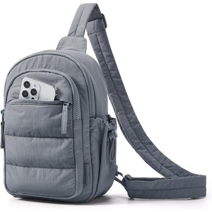 image:imageBAGSMART Small Sling Bag for Women Puffer Crossbody Bag Purses Hobo Handbag Fanny Packs for Travel HikingGrey