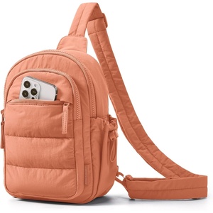 image:imageBAGSMART Small Sling Bag for Women Puffer Crossbody Bag Purses Hobo Handbag Fanny Packs for Travel HikingOrange