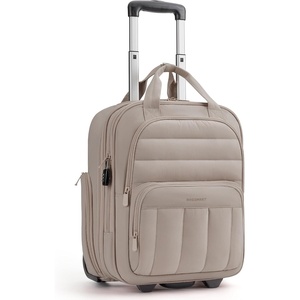 image:imageBAGSMART Small Underseat Carry on Luggage with Wheels 16 inch Small Under Seat Luggage Lightweight Travel Suitcase for Women Navy BlueBrown