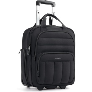 image:imageBAGSMART Small Underseat Carry on Luggage with Wheels 16 inch Small Under Seat Luggage Lightweight Travel Suitcase for Women Navy BlueDeep Black