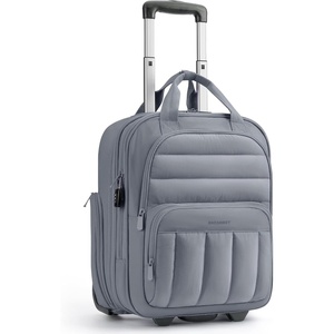 image:imageBAGSMART Small Underseat Carry on Luggage with Wheels 16 inch Small Under Seat Luggage Lightweight Travel Suitcase for Women Navy BlueGrey