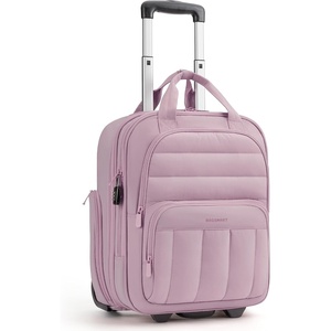 image:imageBAGSMART Small Underseat Carry on Luggage with Wheels 16 inch Small Under Seat Luggage Lightweight Travel Suitcase for Women Navy BluePurple