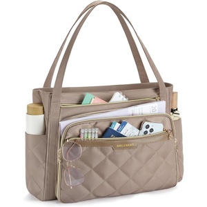 image:imageBAGSMART Teacher Tote Bag for Women 156in Quilted with Insulated Pocket amp Nurse Bag Features BrownBrown