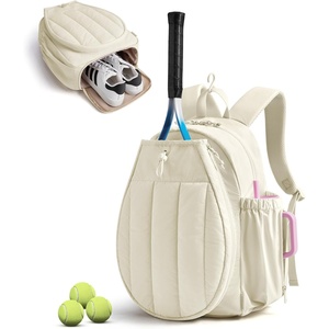 image:imageBAGSMART Tennis Gym Bag for Women 3in1 Sports Duffle Sling Backpack  40oz Tumblers Bag Converts to Travel Duffle Court Backpack or Crossbody Sling for 2 RacketsPaddles 156 Laptop amp ShoesGBeige