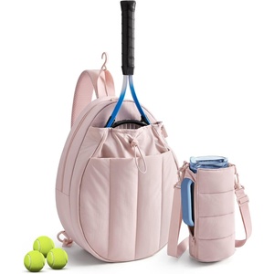 image:imageBAGSMART Tennis Gym Bag for Women 3in1 Sports Duffle Sling Backpack  40oz Tumblers Bag Converts to Travel Duffle Court Backpack or Crossbody Sling for 2 RacketsPaddles 156 Laptop amp ShoesCandy Pink