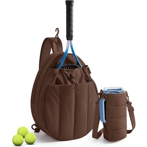image:imageBAGSMART Tennis Gym Bag for Women 3in1 Sports Duffle Sling Backpack  40oz Tumblers Bag Converts to Travel Duffle Court Backpack or Crossbody Sling for 2 RacketsPaddles 156 Laptop amp ShoesMocha Brown