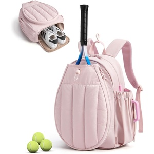 image:imageBAGSMART Tennis Gym Bag for Women 3in1 Sports Duffle Sling Backpack  40oz Tumblers Bag Converts to Travel Duffle Court Backpack or Crossbody Sling for 2 RacketsPaddles 156 Laptop amp ShoesFCandy Pink