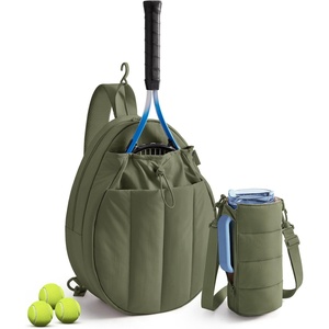 image:imageBAGSMART Tennis Gym Bag for Women 3in1 Sports Duffle Sling Backpack  40oz Tumblers Bag Converts to Travel Duffle Court Backpack or Crossbody Sling for 2 RacketsPaddles 156 Laptop amp ShoesForest Green