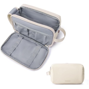 image:imageBAGSMART Toiletry Bag for Men Travel Toiletry Organizer Dopp Kit Waterresistant Shaving Bag for Toiletries Accessories Door Room Essentials BlackmediumBeige