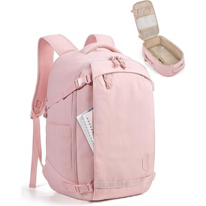 image:imageBAGSMART Travel Backpack Women 156 Inch Carry On Backpack Flight Approved TSA Approved Personal Item Travel Bag Water Resistant Weekender Bag Luggage Daypack Forest GreenBaby Pink
