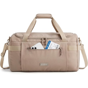 image:imageBAGSMART Travel Duffel Bags with Dividers 32L Gym Duffle Bag with Laptop Compartment Carry On Weekender Overnight Bag Shoe Bag PVC Wet Pocket BrownBrown