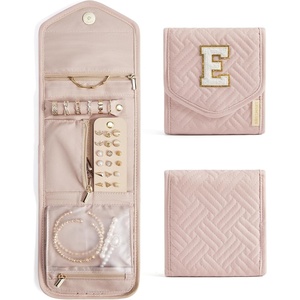 image:imageBAGSMART Travel Jewelry Organizer Roll Foldable Jewelry Case for JourneyRings Necklaces Bracelets Earrings Soft PinkPinkE