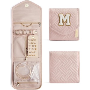 image:imageBAGSMART Travel Jewelry Organizer Roll Foldable Jewelry Case for JourneyRings Necklaces Bracelets Earrings Soft PinkPinkM