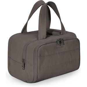 image:imageBAGSMART Travel Toiletry Bag Crush Toiletry Bag for Women Wideopen Puffy Toiletry Bags for Traveling Large Travel Cosmetic Makeup Bag Organizer for AccessoriesToiletrie BlueCharcoal Gray