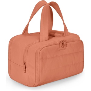 image:imageBAGSMART Travel Toiletry Bag Crush Toiletry Bag for Women Wideopen Puffy Toiletry Bags for Traveling Large Travel Cosmetic Makeup Bag Organizer for AccessoriesToiletrie BlueOrange