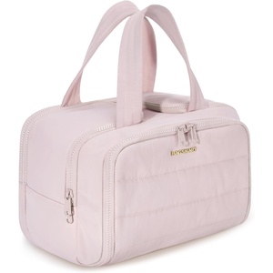 image:imageBAGSMART Travel Toiletry Bag Crush Toiletry Bag for Women Wideopen Puffy Toiletry Bags for Traveling Large Travel Cosmetic Makeup Bag Organizer for AccessoriesToiletrie BluedPink