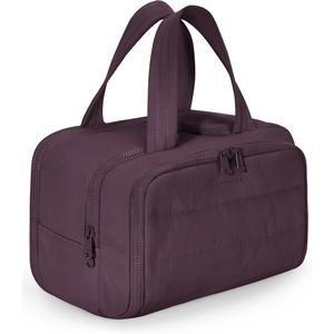 image:imageBAGSMART Travel Toiletry Bag Crush Toiletry Bag for Women Wideopen Puffy Toiletry Bags for Traveling Large Travel Cosmetic Makeup Bag Organizer for AccessoriesToiletrie BlueRosy Purple