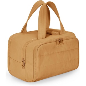 image:imageBAGSMART Travel Toiletry Bag Crush Toiletry Bag for Women Wideopen Puffy Toiletry Bags for Traveling Large Travel Cosmetic Makeup Bag Organizer for AccessoriesToiletrie BlueBrownstone Yellow