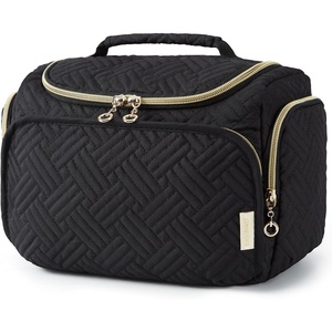 image:imageBAGSMART Travel Toiletry Bag for Women Cosmetic Bag Makeup Bag Organizer with Handle Travel Bag for Toiletries Travel Accessories Full Sized ContainerBlack