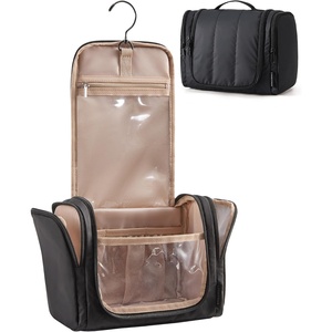 image:imageBAGSMART Travel Toiletry Bag for Women Puffy Hanging Toiletry Bag with Hook Waterresistant Toiletry Organizer for Full Sized Toiletries BlackClassic Black