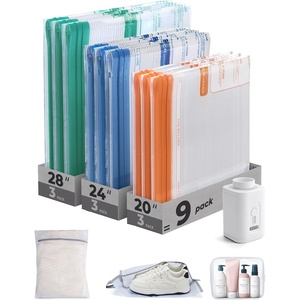 image:imageBAGSMART Travel Vacuum Bags with Rechargeable Electric Pump 18PC Kit  Wireless Pump Bonus Shoe Laundry amp Toiletry Bags Reclaim 80 luggage space Ideal for suitcase packing travel amp homeMulticolor