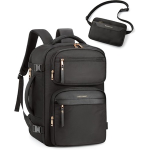 image:imageBAGSMART Womens Backpack Carry On Flight Approved Travel Backpack for Women with Waist Bag Traveling Lightweight Weekender Casual Daypack 173 Laptop Work Back pack Personal Item Travel Bag BlackBlack