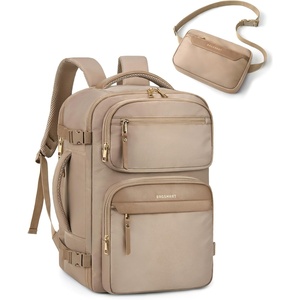 image:imageBAGSMART Womens Backpack Carry On Flight Approved Travel Backpack for Women with Waist Bag Traveling Lightweight Weekender Casual Daypack 173 Laptop Work Back pack Personal Item Travel Bag BlackChampagne